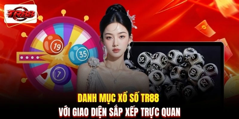 Danh mục xổ số TR88 với giao diện sắp xếp trực quan