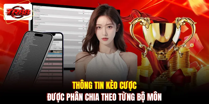 Thông tin kèo cược được phân chia theo từng bộ môn